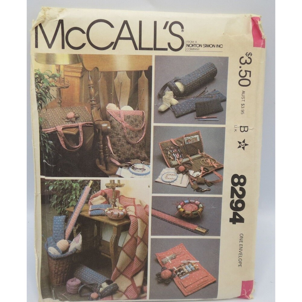 McCall's 8294 Needlecraft Accessory Package One Size 1980s Vintage